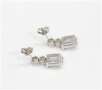 Orecchini Stocco Gioielli Donna diamanti in Oro bianco Acquamarina 3 Ct ZEPP - ZEPP